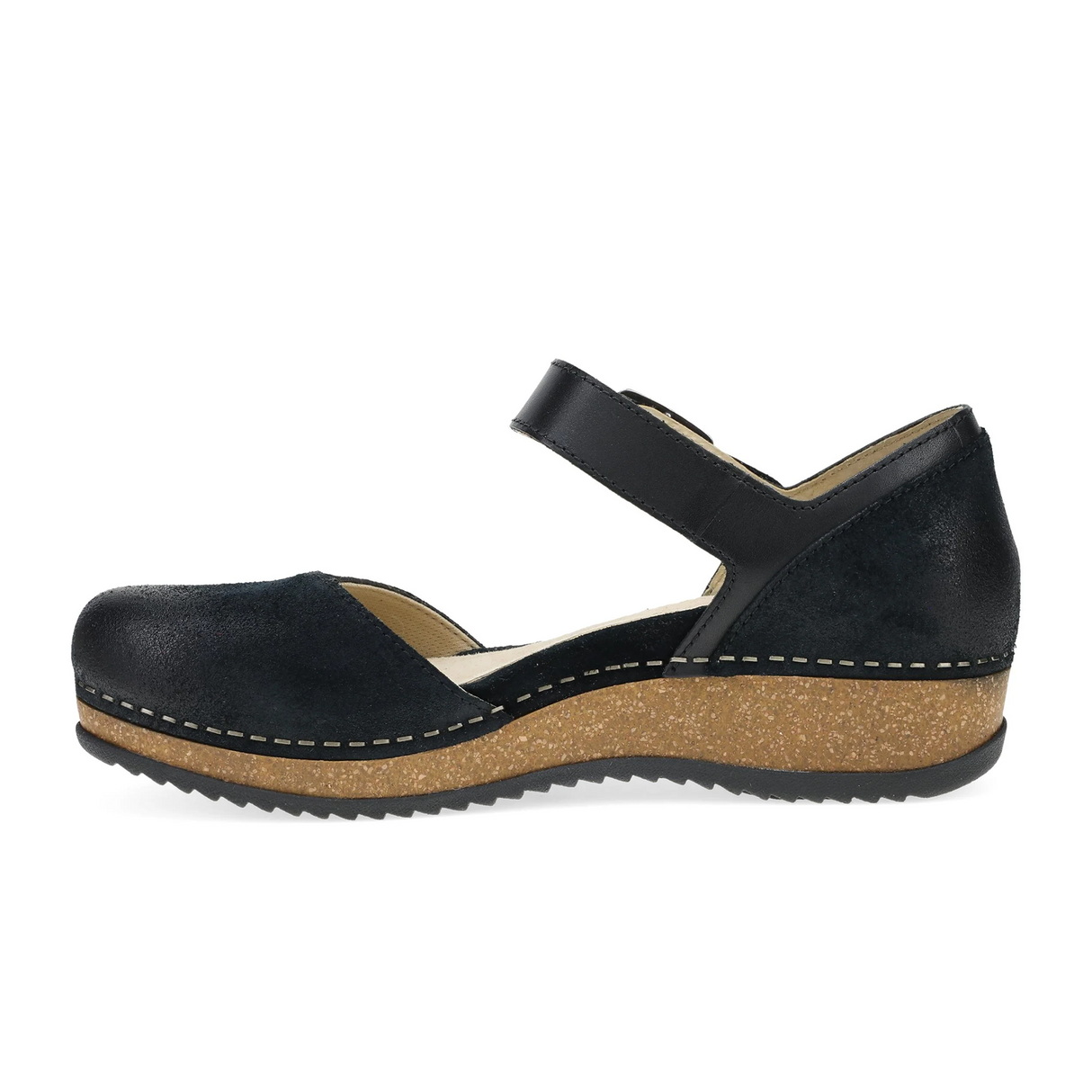 Dansko Mae Mary Jane (Women) - Black Burnished Suede Dress-Casual - Slip On - The Heel Shoe Fitters