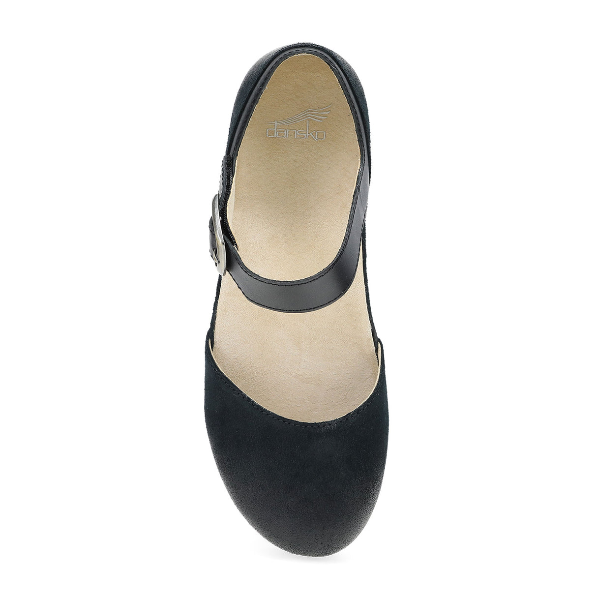 Dansko Mae Mary Jane (Women) - Black Burnished Suede Dress-Casual - Slip On - The Heel Shoe Fitters