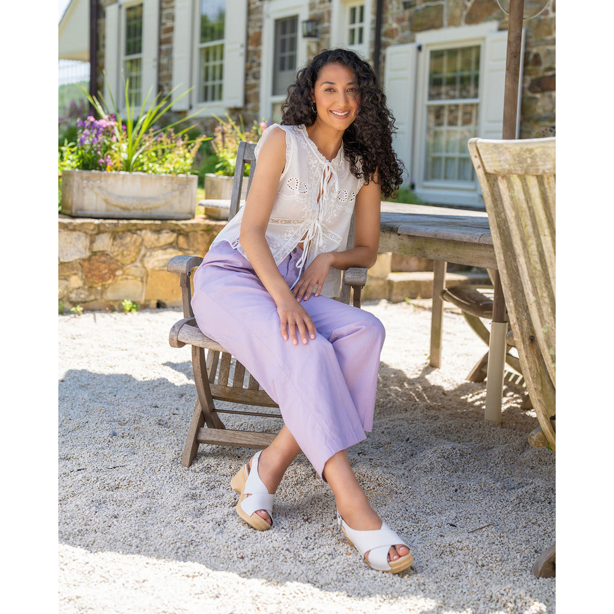 Dansko Sloane Wedge Sandal (Women) - White Full Grain Sandal - Heel/Wedge - The Heel Shoe Fitters