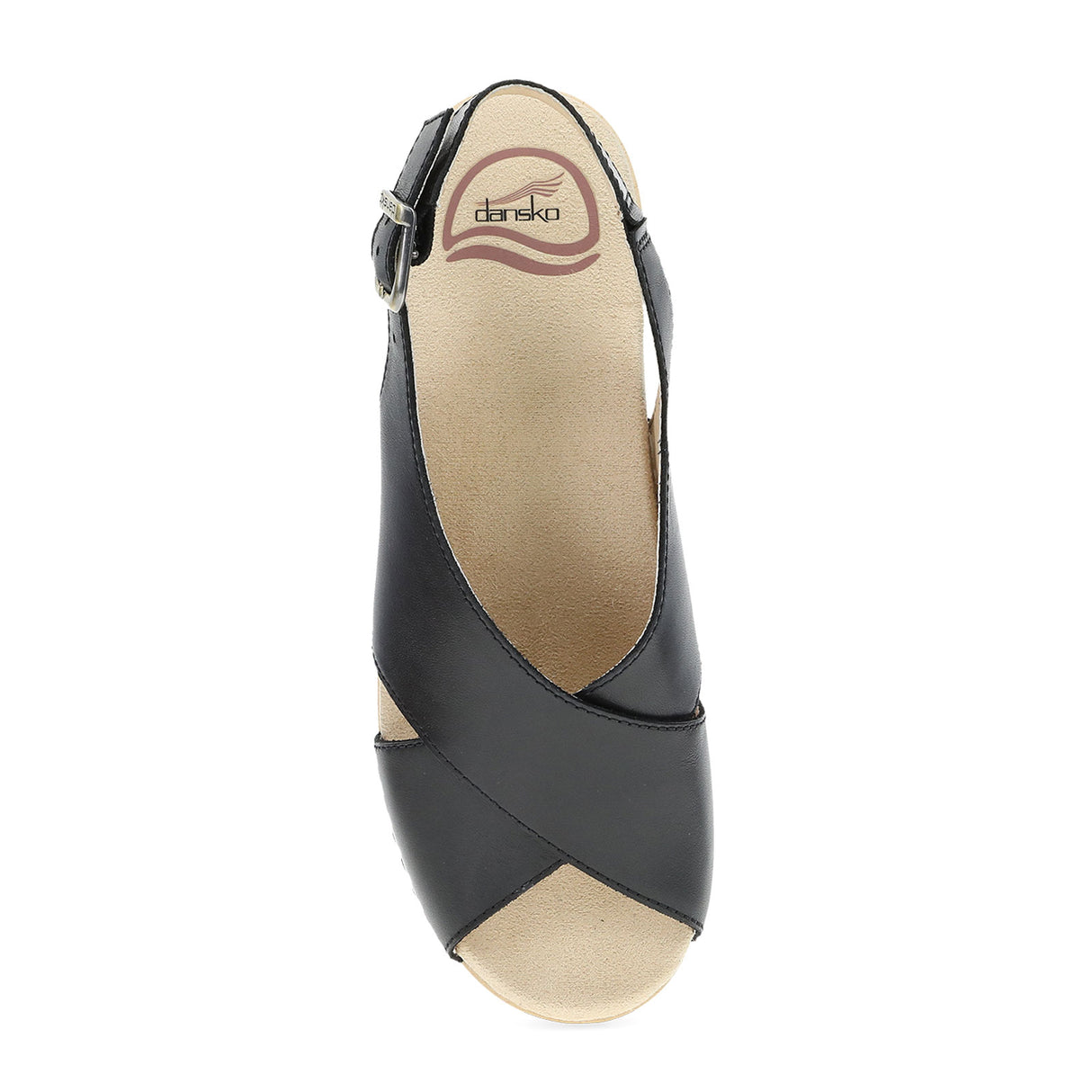 Dansko Sloane Wedge Sandal (Women) - Black Calf Sandal - Heel/Wedge - The Heel Shoe Fitters