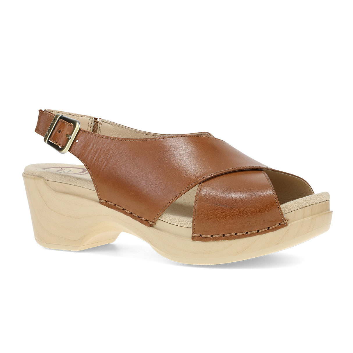 Dansko Sloane Wedge Sandal (Women) - Tan Calf Sandal - Heel/Wedge - The Heel Shoe Fitters