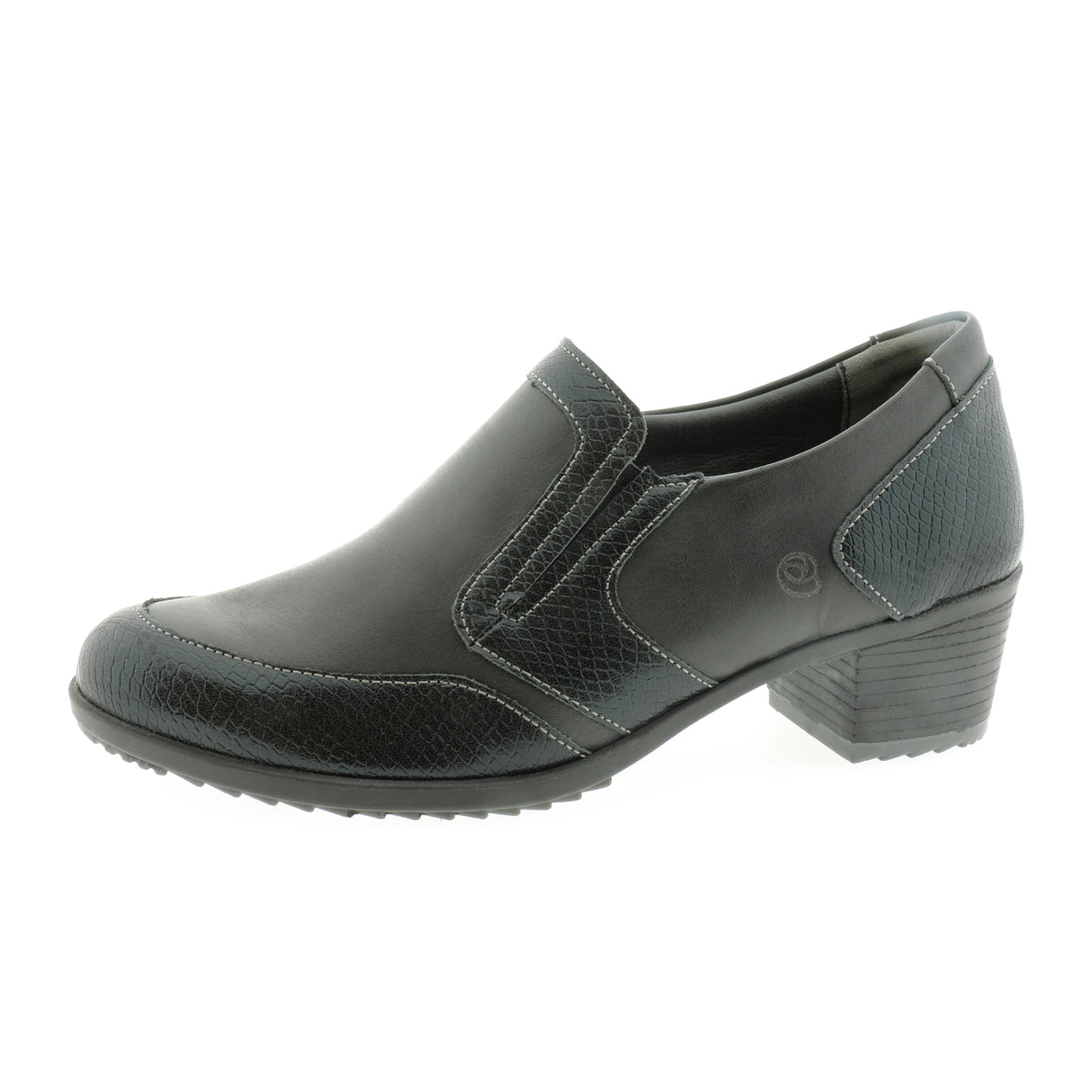 Suave Sydney Heeled Loafer (Women) - Black Dress-Casual - Heels - The Heel Shoe Fitters