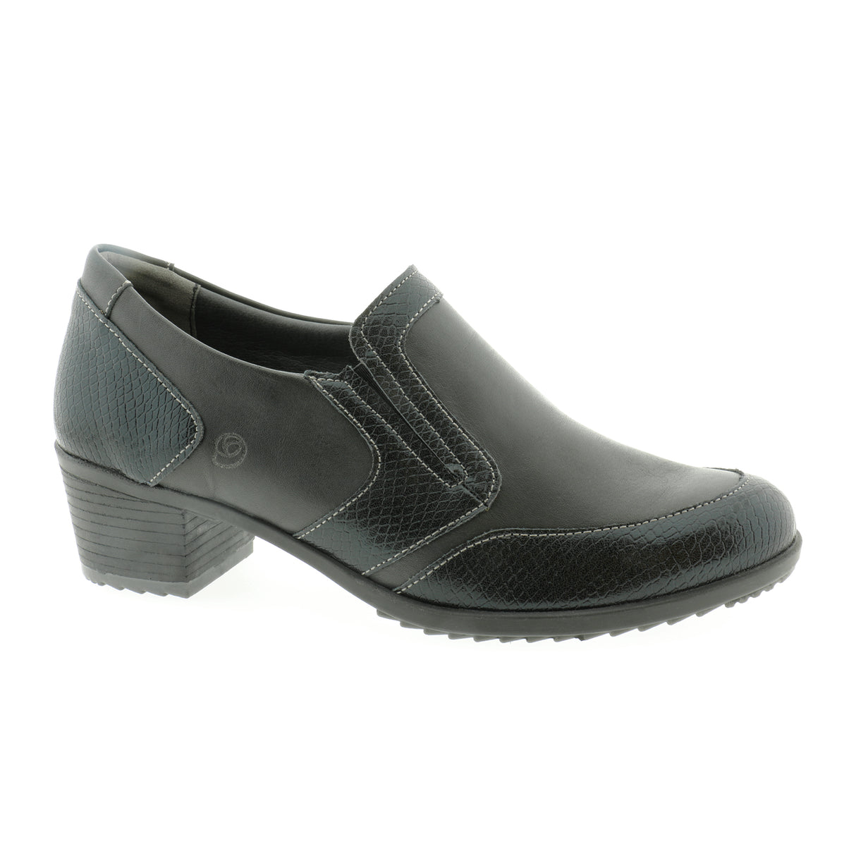 Suave Sydney Heeled Loafer (Women) - Black Dress-Casual - Heels - The Heel Shoe Fitters