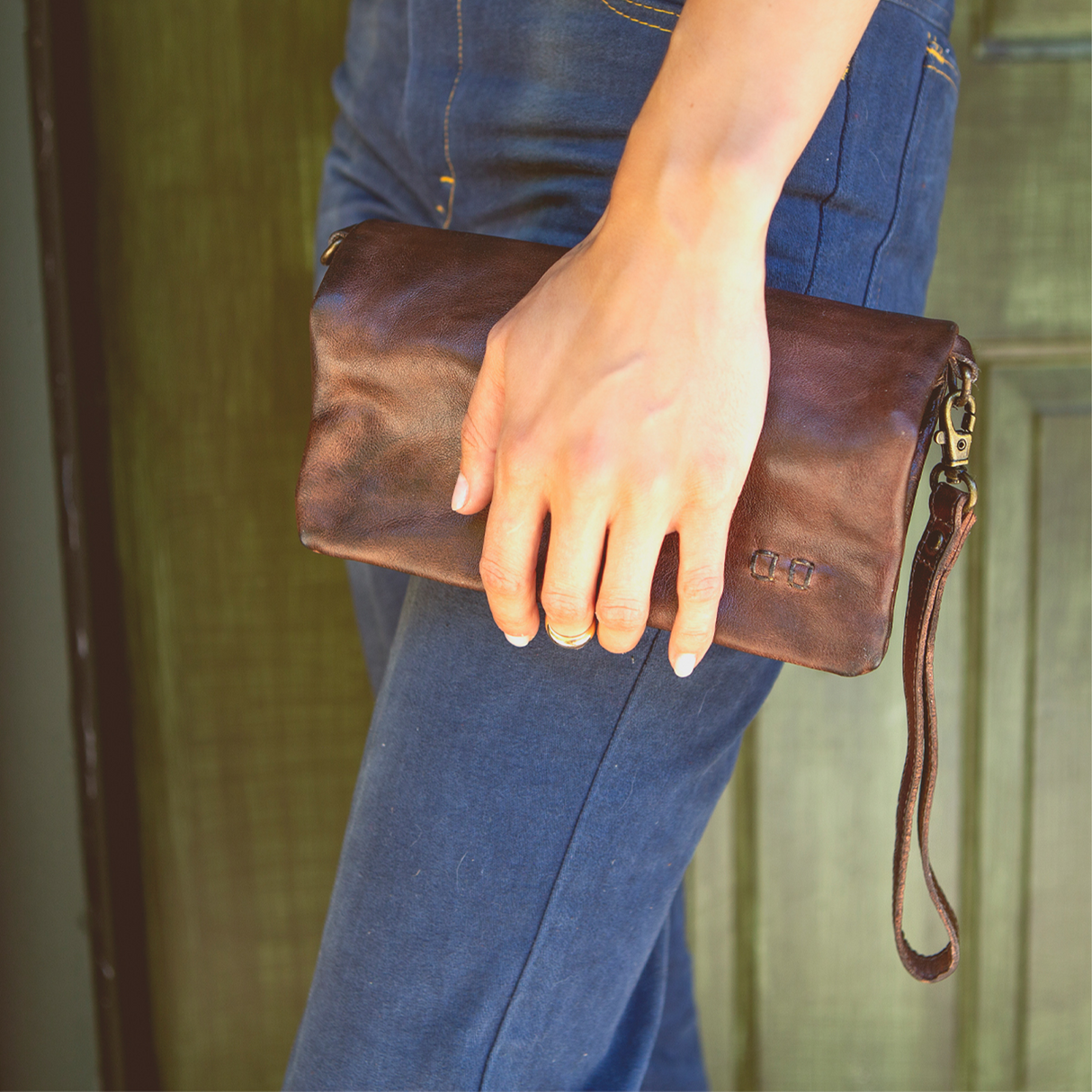 Bed Stu Cadence Clutch (Unisex) - Teak Rustic