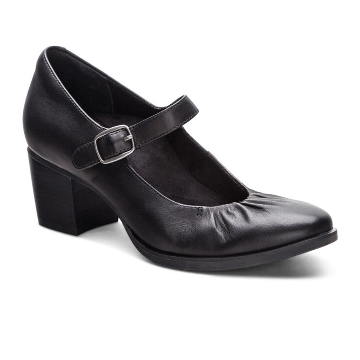 Aetrex Sara Heeled Mary Jane (Women) - Black Dress-Casual - Heels - The Heel Shoe Fitters