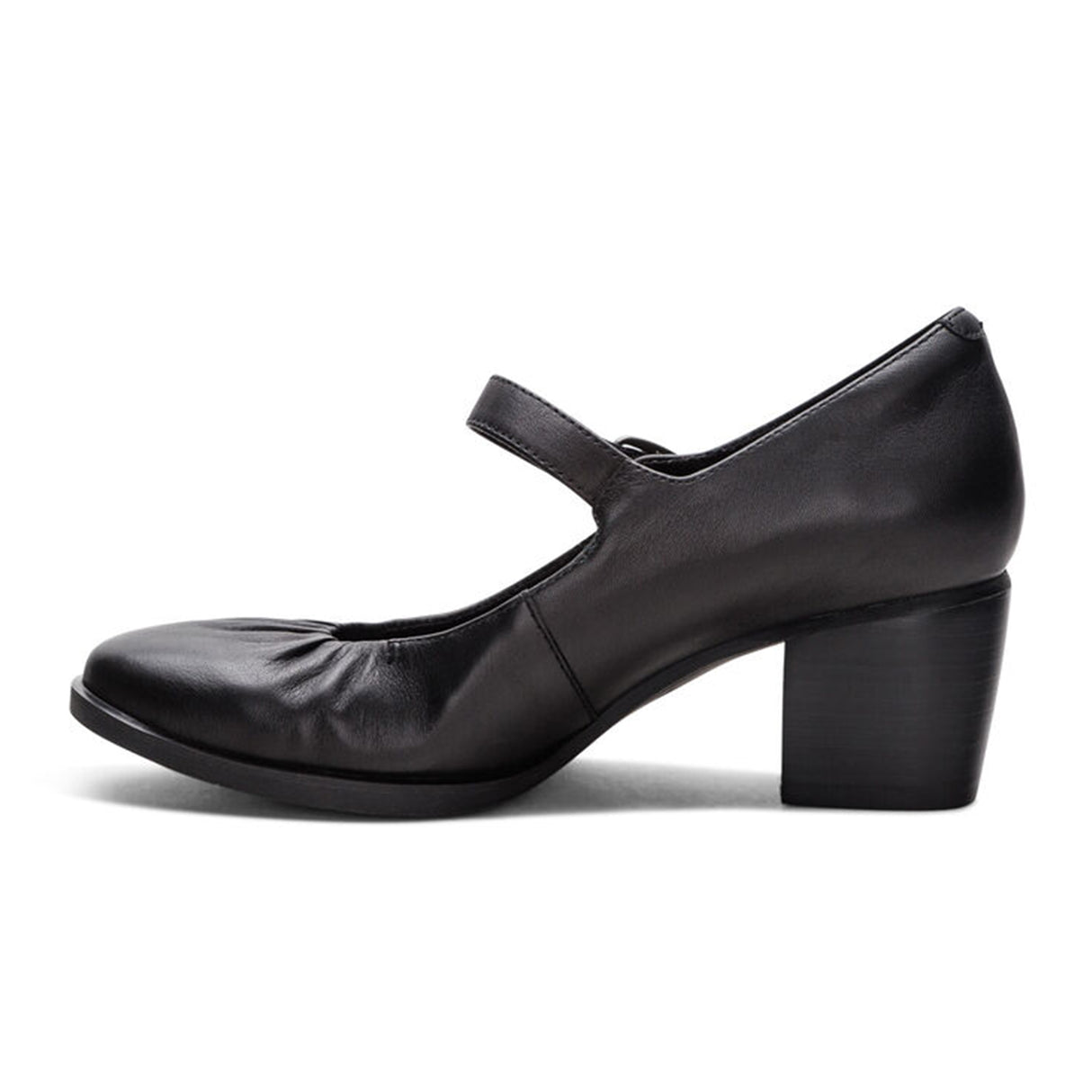 Aetrex Sara Heeled Mary Jane (Women) - Black Dress-Casual - Heels - The Heel Shoe Fitters