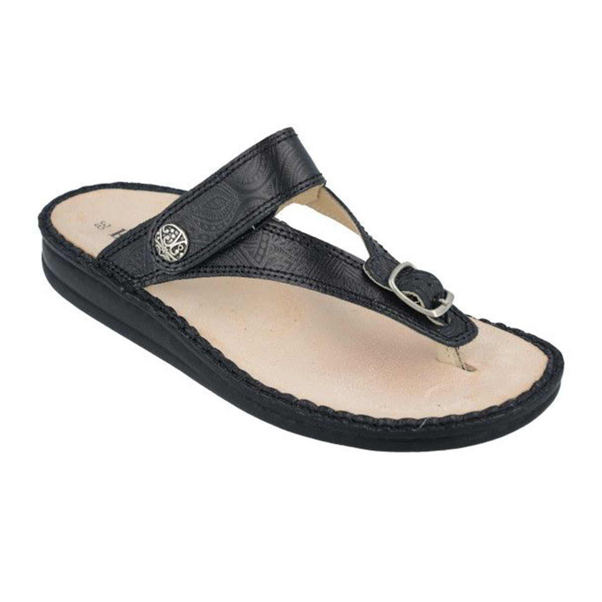 Finn Comfort Alexandria Sandal (Women) - Schwarz Arabesque Sandal - Thong - The Heel Shoe Fitters
