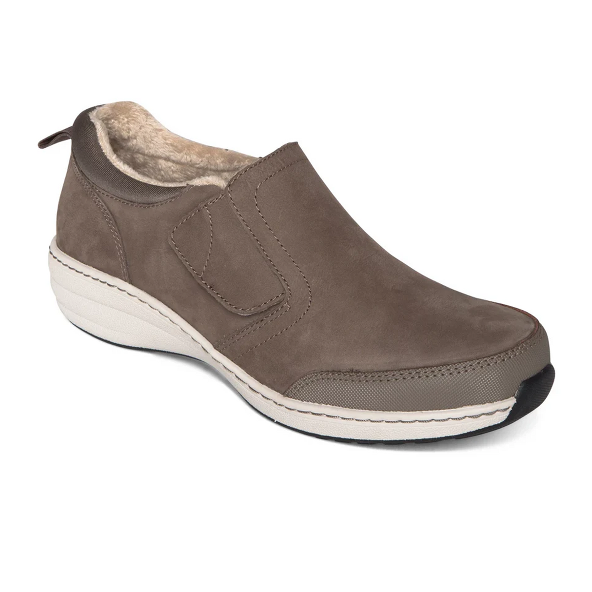 Aetrex Tyra Slip On (Women) - Warm Grey Dress-Casual - Slip On - The Heel Shoe Fitters