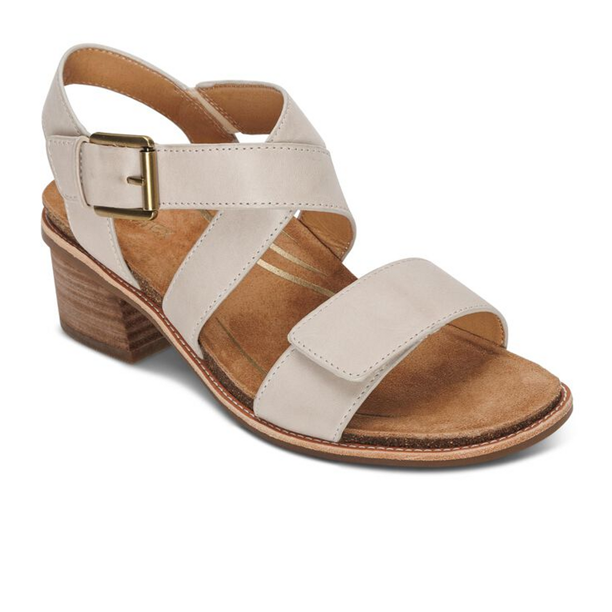 Aetrex Kristin Heeled Sandal (Women) - Ivory Sandal - Heel/Wedge - The Heel Shoe Fitters