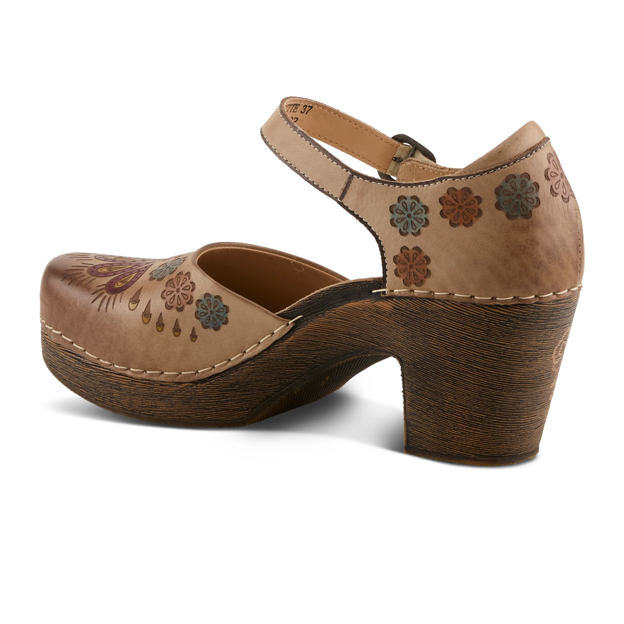 L'Artiste Bridgitte Heeled Mary Jane (Women) - Beige Multi Dress-Casual - Heels - The Heel Shoe Fitters