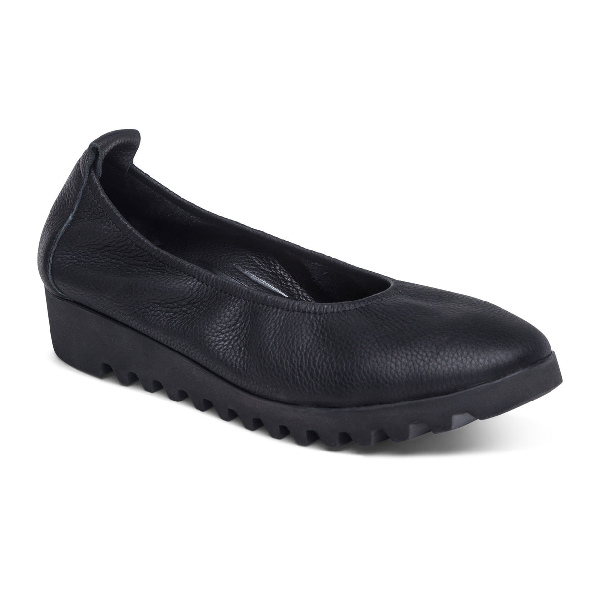 Aetrex Brianna Ballet Flat (Women) - Black Dress-Casual - Flat - The Heel Shoe Fitters