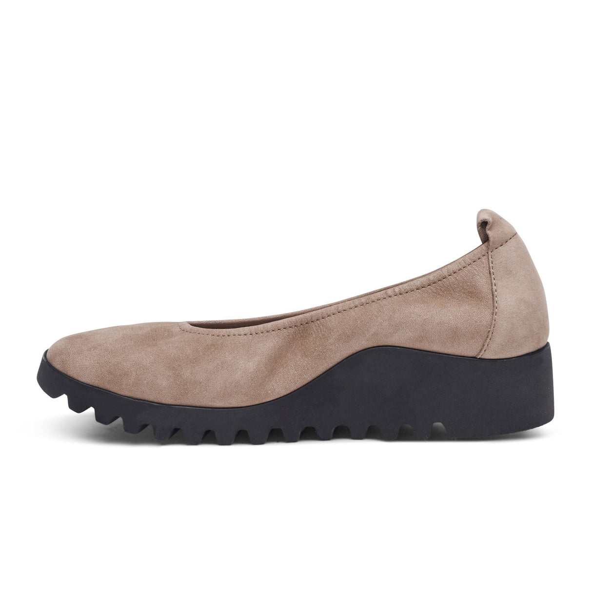Aetrex Brianna Ballet Flat (Women) - Taupe Dress-Casual - Flat - The Heel Shoe Fitters