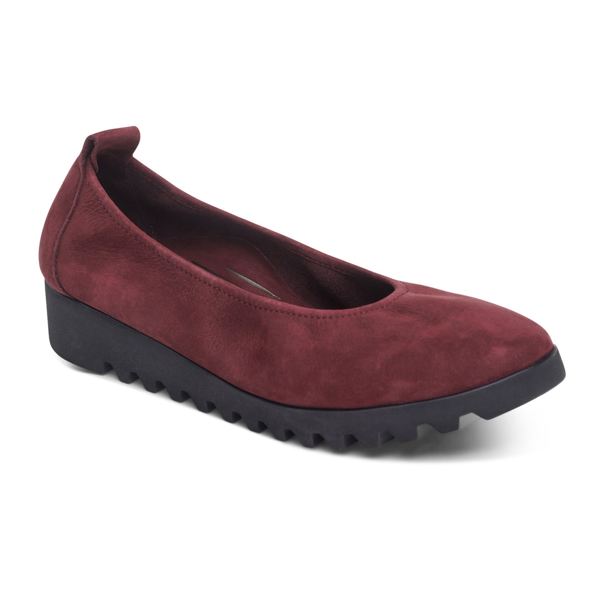Aetrex Brianna Ballet Flat (Women) - Burgundy Dress-Casual - Flat - The Heel Shoe Fitters