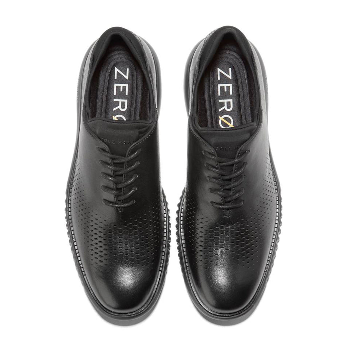 Cole Haan Zerogrand Laser Lined Wingtip Oxford (Men) - Black Leather/Black Dress-Casual - Oxford - The Heel Shoe Fitters