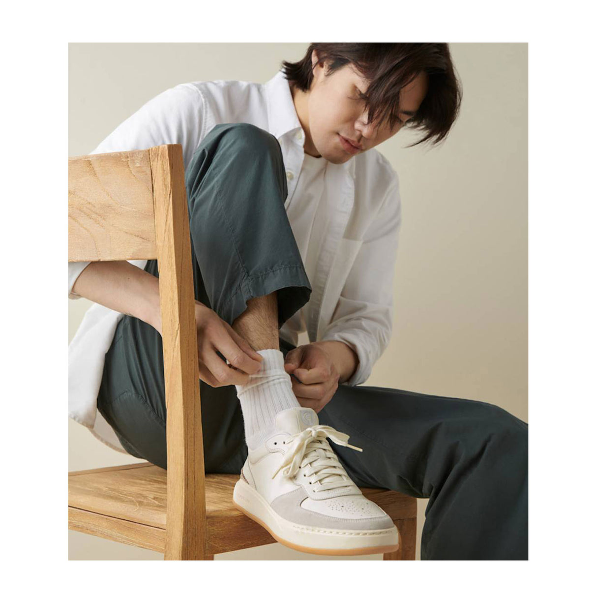 Cole Haan GrandPro Crossover Sneaker (Men) - Ivory/Gum/Black Athletic - Casual - Lace Up - The Heel Shoe Fitters