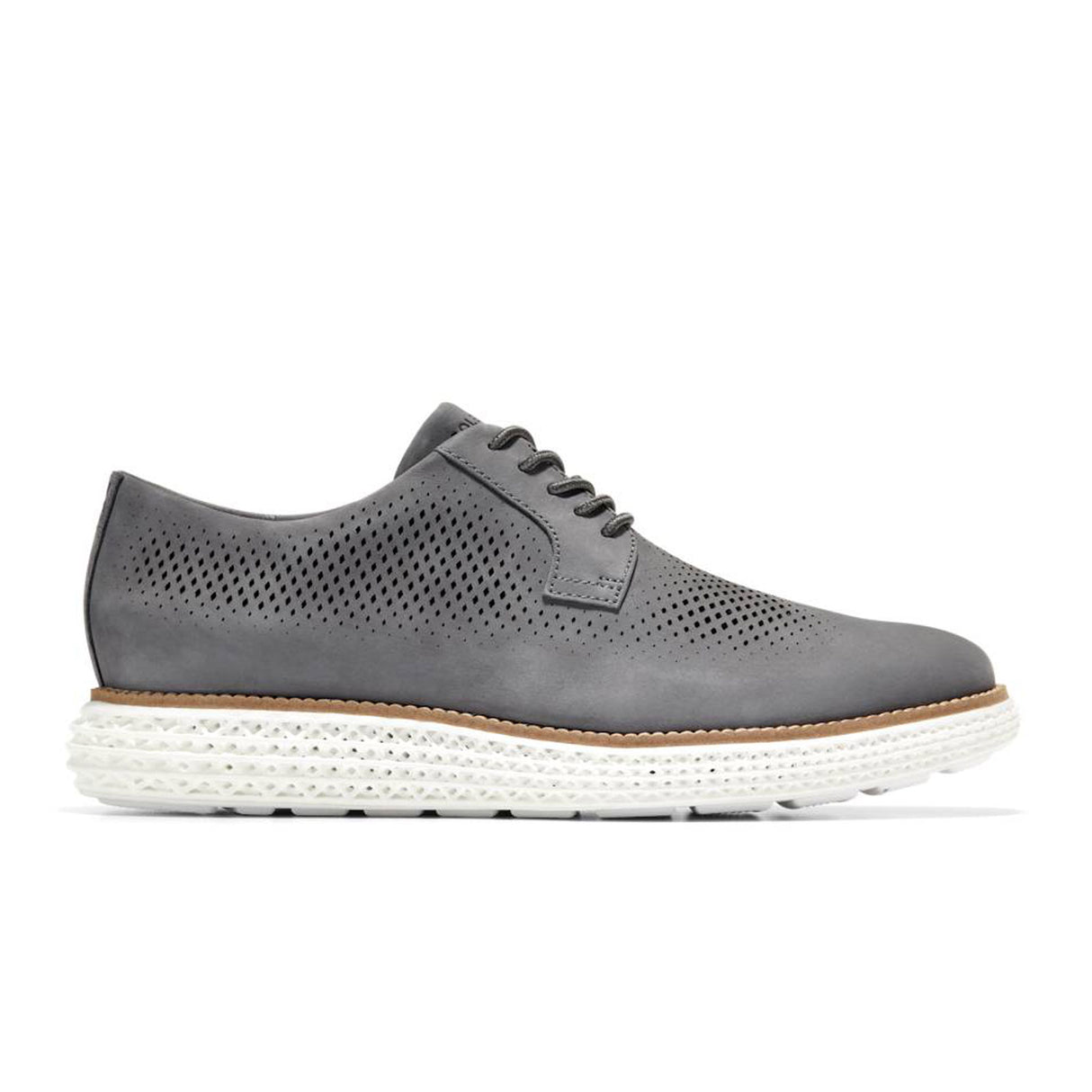 Cole Haan OriginalGrand 2.0 Laser Oxford (Men) - Magnet Nubuck/Optic White Dress-Casual - Oxford - The Heel Shoe Fitters