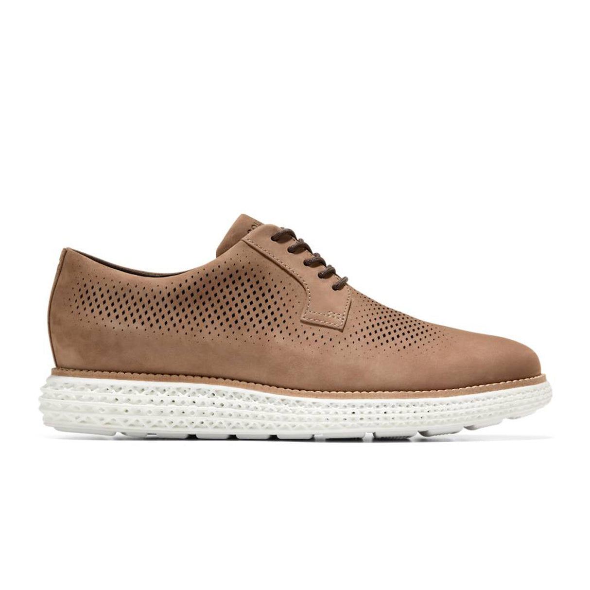 Cole Haan OriginalGrand 2.0 Laser Oxford (Men) - Light Whiskey Nubuck/Optic White Dress-Casual - Oxford - The Heel Shoe Fitters