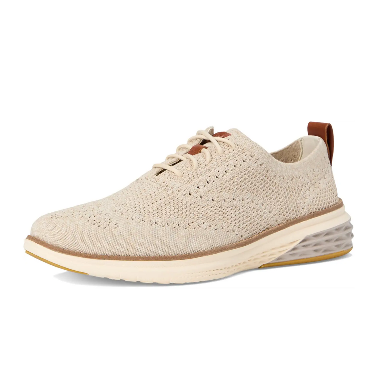 Cole Haan Grand Hurrion Stitchlite Wingtip Oxford (Men) - Birch/Light Sesame/Ivory Dress-Casual - Oxford - The Heel Shoe Fitters
