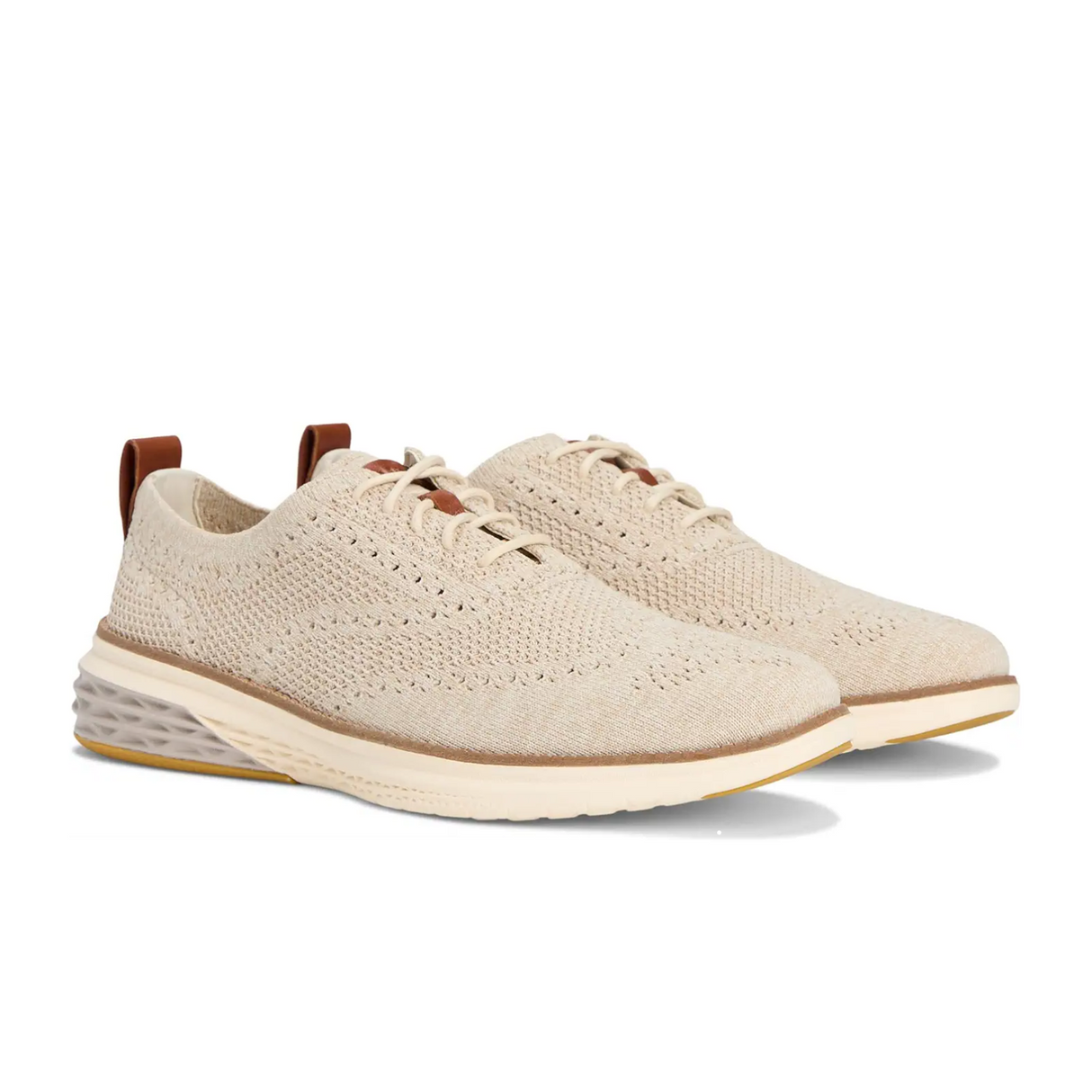 Cole Haan Grand Hurrion Stitchlite Wingtip Oxford (Men) - Birch/Light Sesame/Ivory Dress-Casual - Oxford - The Heel Shoe Fitters
