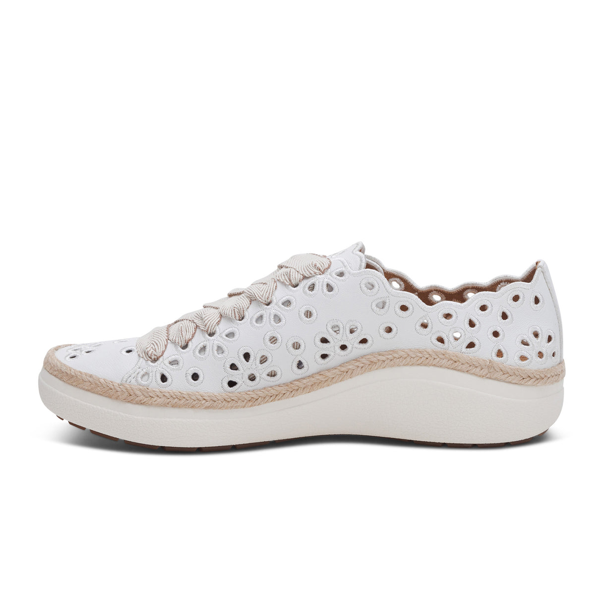 Aetrex Charlotte Sneaker (Women) - White Athletic - Casual - Lace Up - The Heel Shoe Fitters