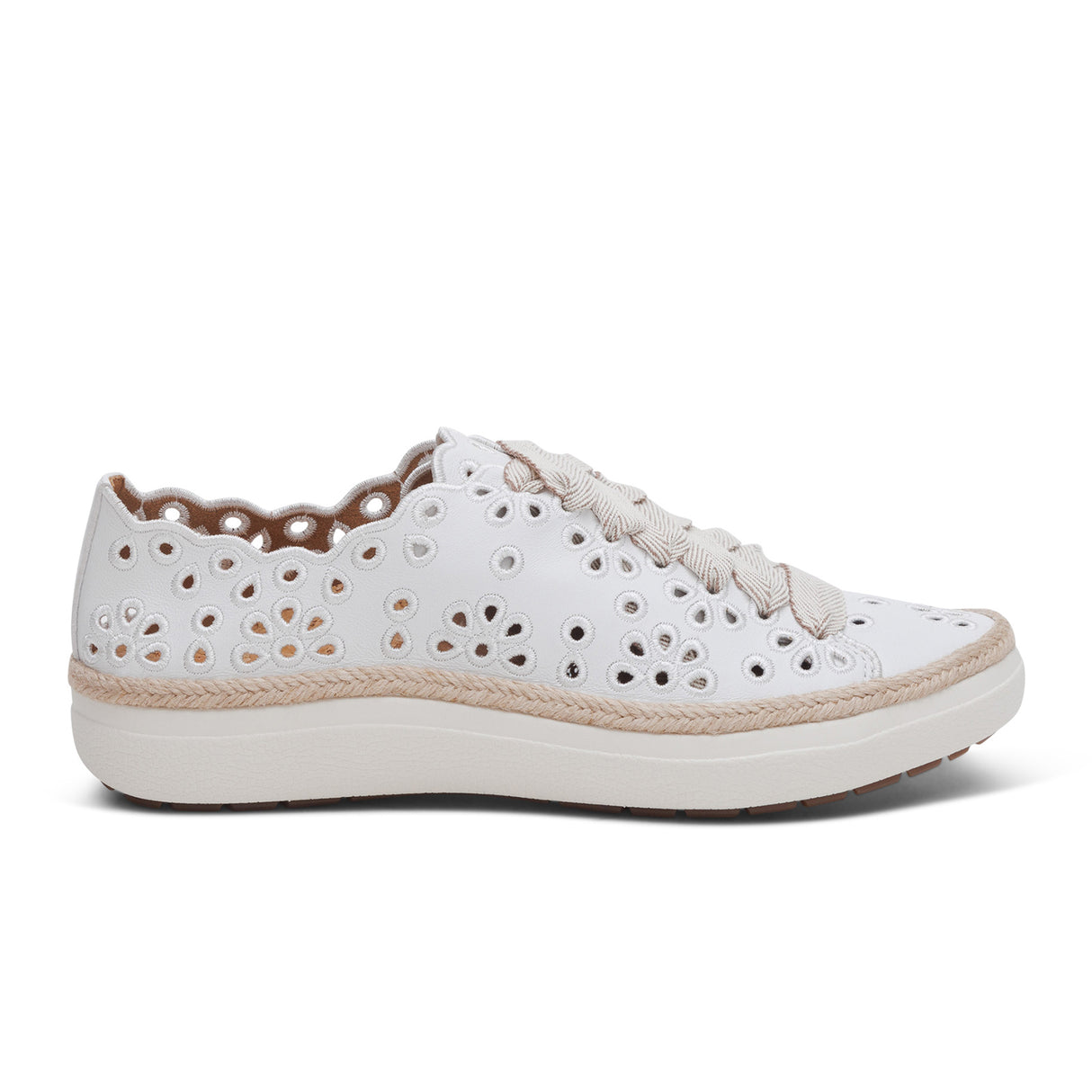 Aetrex Charlotte Sneaker (Women) - White Athletic - Casual - Lace Up - The Heel Shoe Fitters