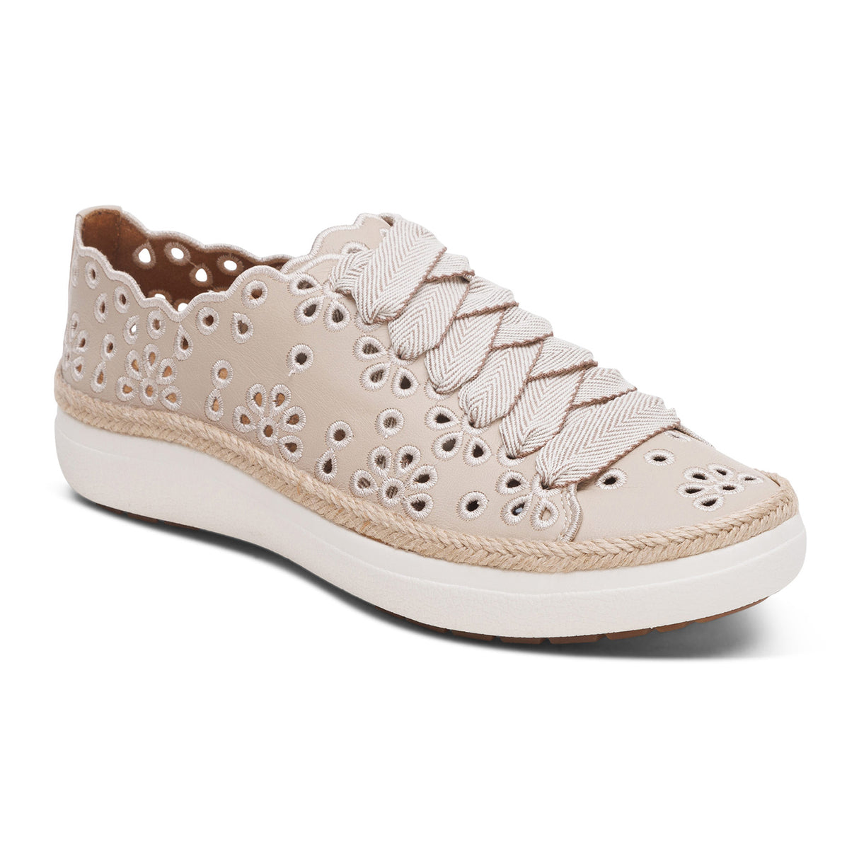 Aetrex Charlotte Sneaker (Women) - Tan Athletic - Casual - Lace Up - The Heel Shoe Fitters
