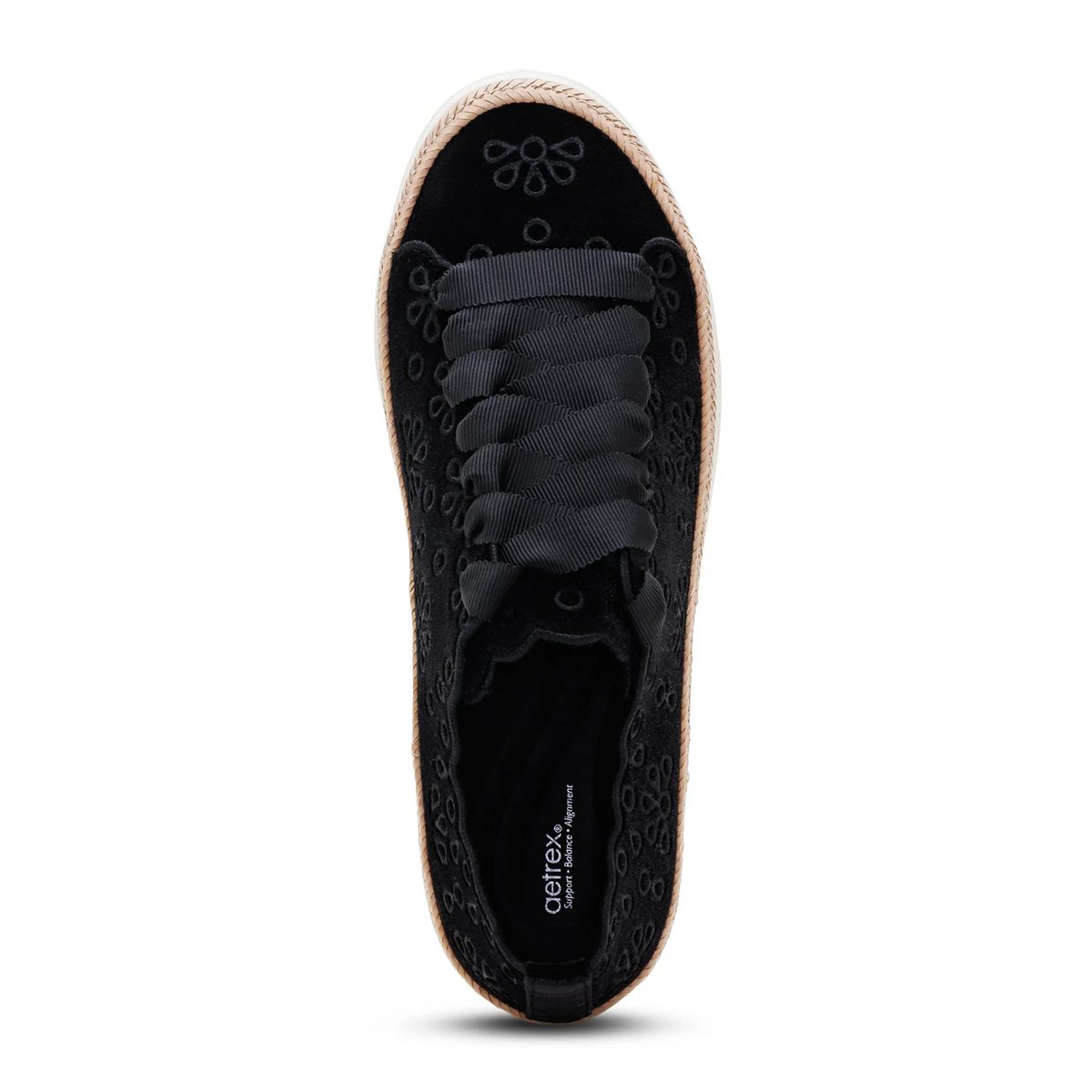 Aetrex Charlotte Sneaker (Women) - Black Velvet