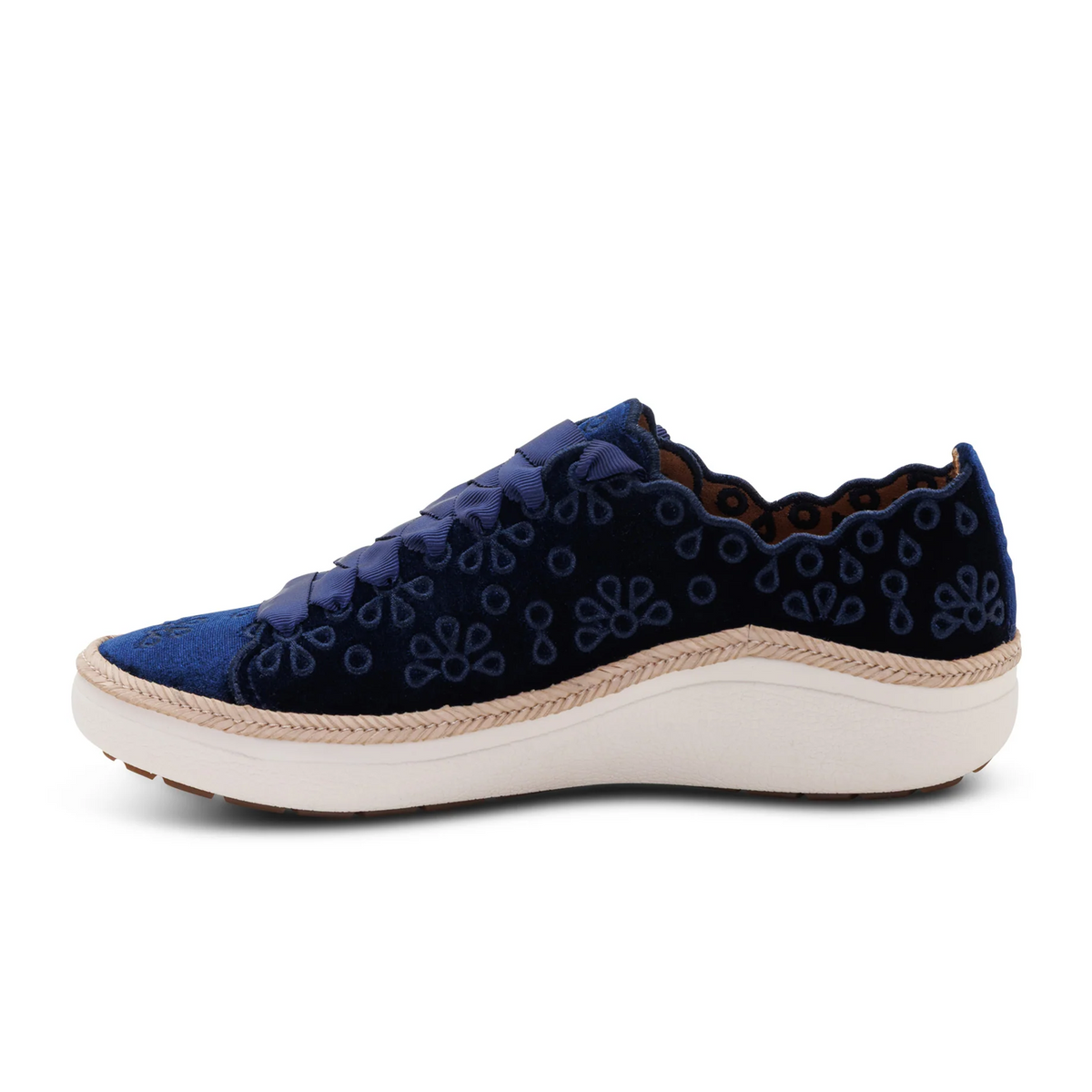 Aetrex Charlotte Sneaker (Women) - Navy Velvet Athletic - Casual - Lace Up - The Heel Shoe Fitters