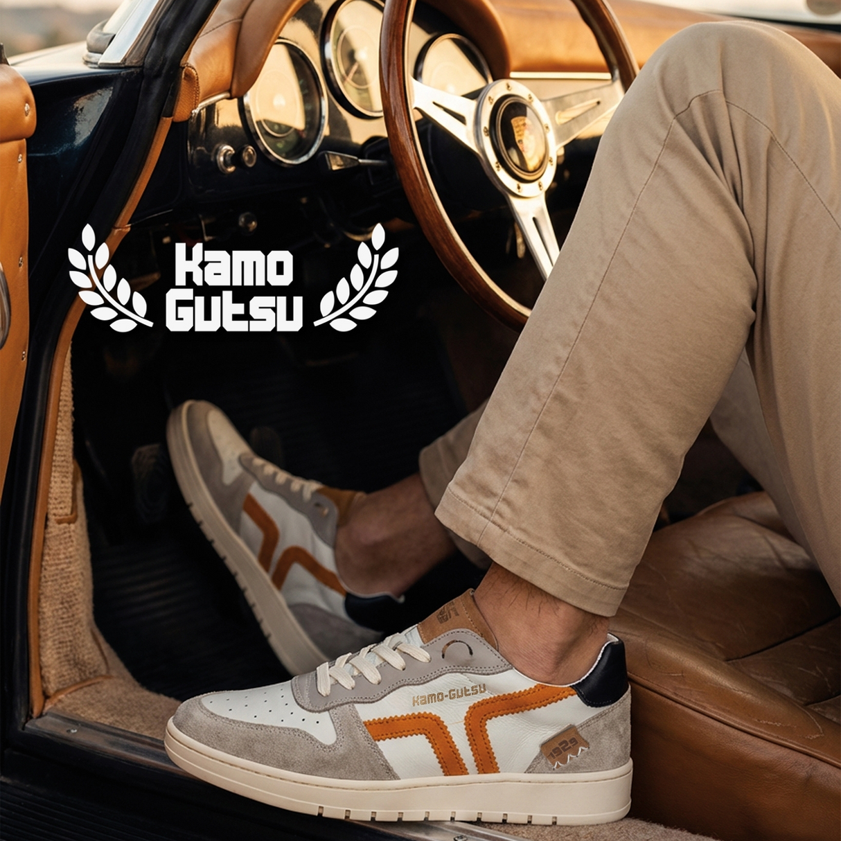 Kamo-Gutsu CAMPO 048 Sneaker (Men) - Beige/Arancio