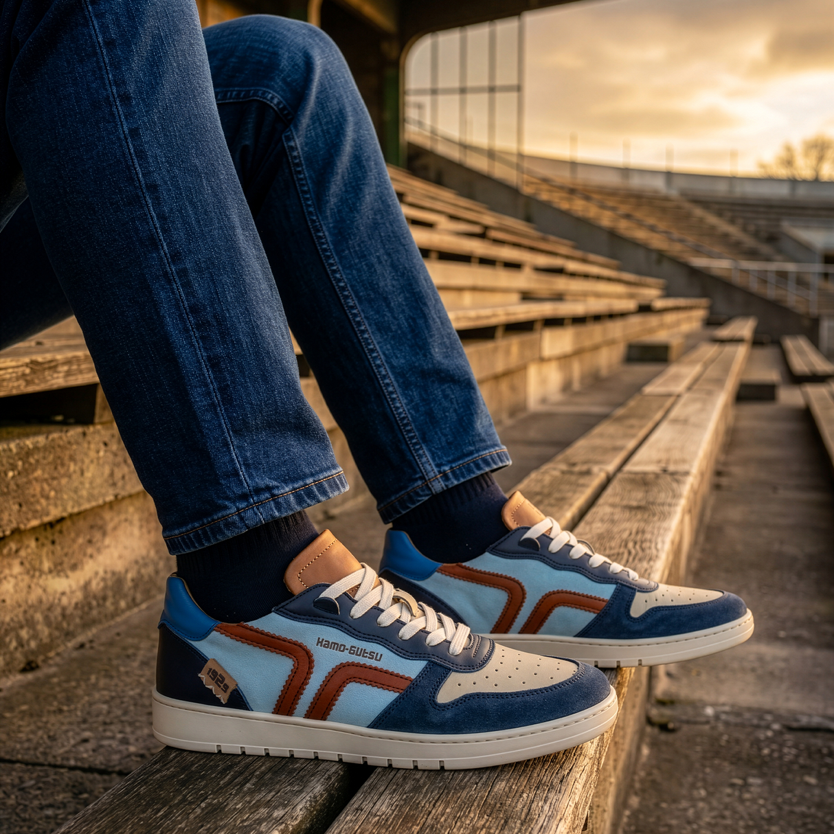 Kamo-Gutsu CAMPO 048 Low Sneaker (Men) - Jeans Combi