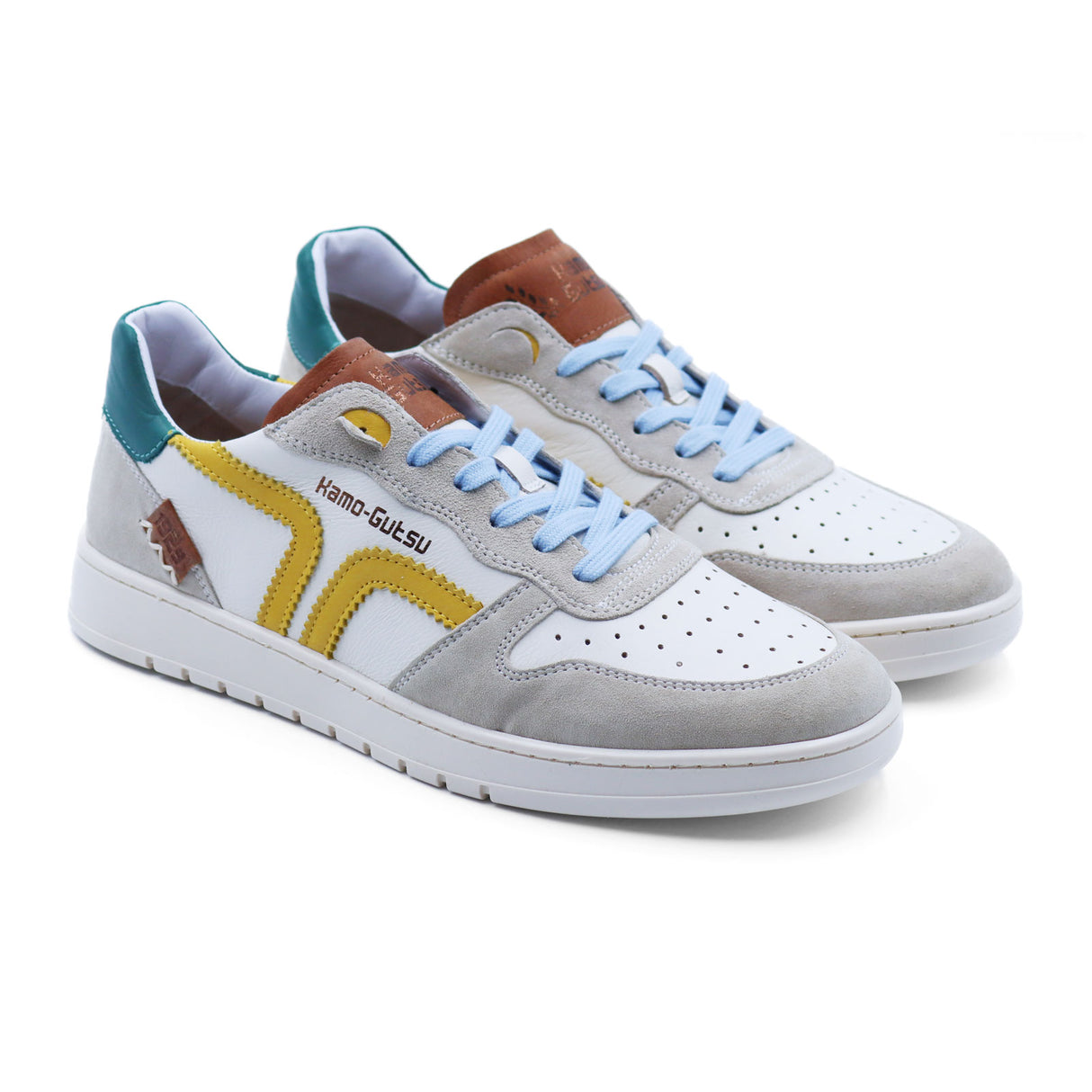 Kamo-Gutsu CAMPO 048 Sneaker (Men) - Cream/White/Cobalt Athletic - Casual - Lace Up - The Heel Shoe Fitters