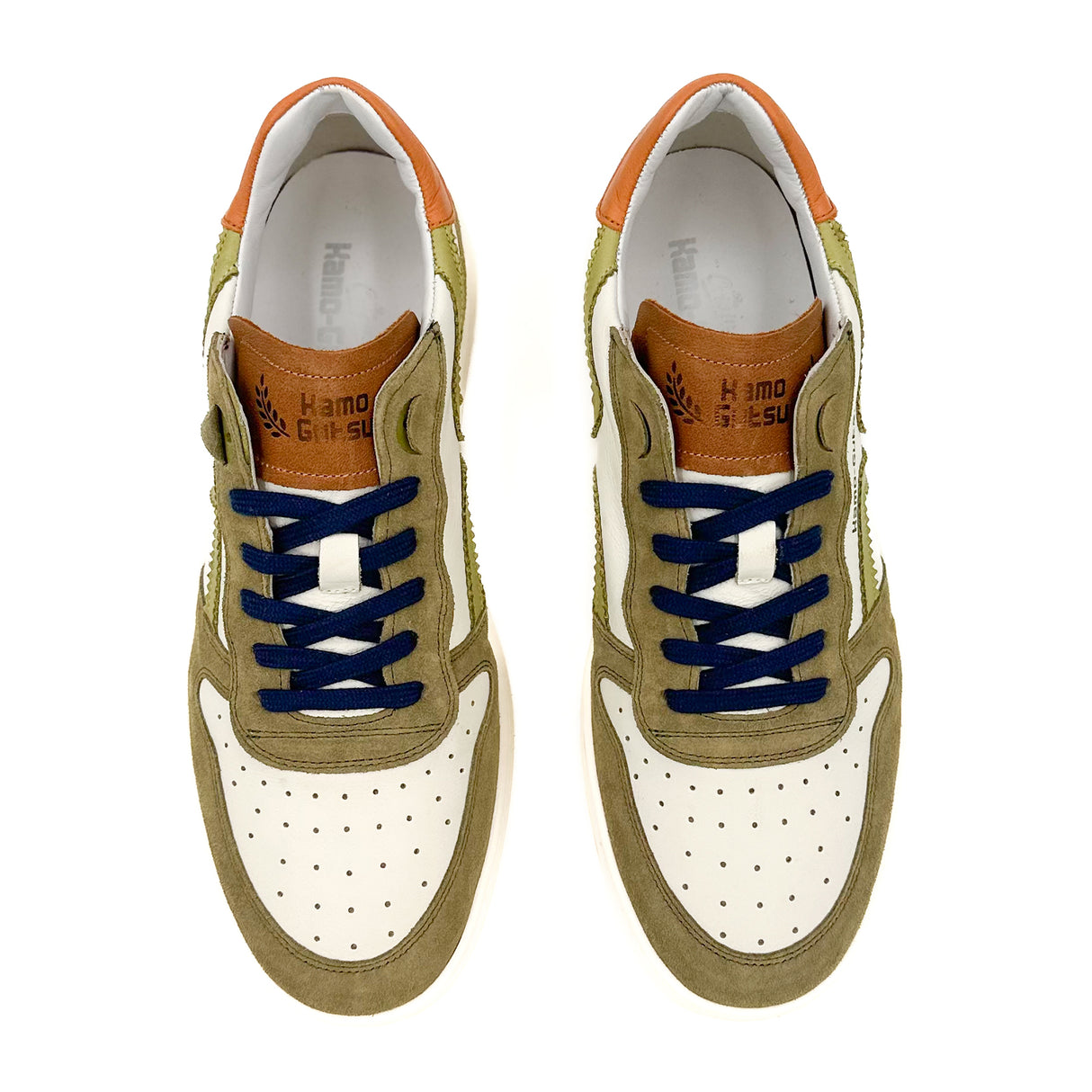 Kamo-Gutsu CAMPO 048 Sneaker (Men) - Khaki/White/Asparagus Athletic - Casual - Lace Up - The Heel Shoe Fitters