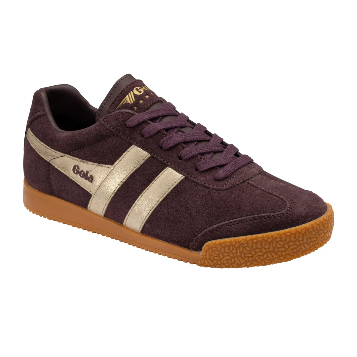 Gola Harrier Mirror Sneaker (Women) - Cocoa/Gold/Gum Athletic - Casual - Lace Up - The Heel Shoe Fitters