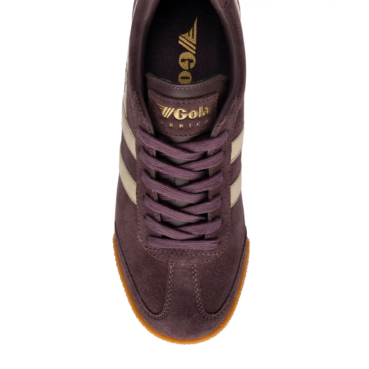Gola Harrier Mirror Sneaker (Women) - Cocoa/Gold/Gum Athletic - Casual - Lace Up - The Heel Shoe Fitters