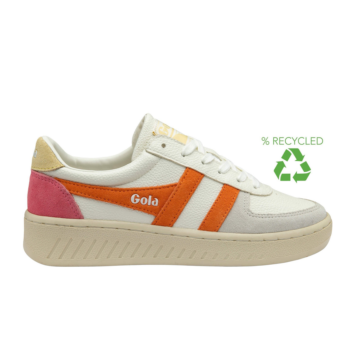 Gola Grandslam Trident Sneaker (Women) - White/Apricot/Buttermilk Athletic - Casual - Lace Up - The Heel Shoe Fitters