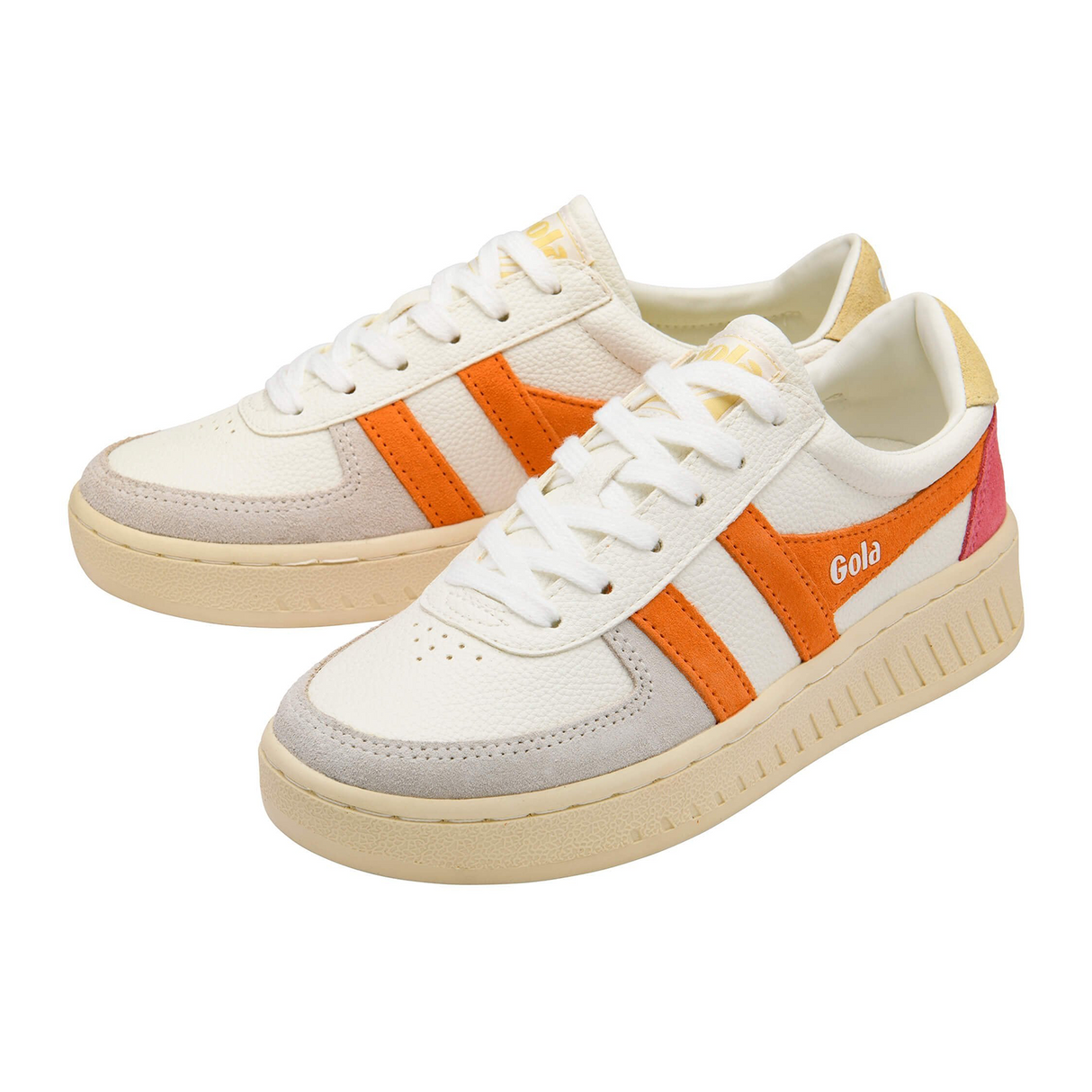 Gola Grandslam Trident Sneaker (Women) - White/Apricot/Buttermilk Athletic - Casual - Lace Up - The Heel Shoe Fitters