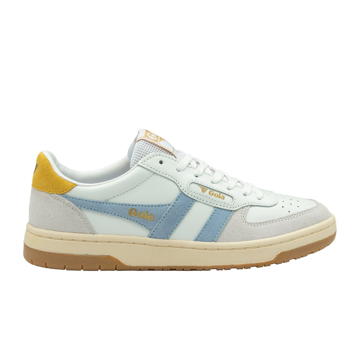 Gola Hawk Sneaker (Women) - White/Air/Pollen Athletic - Casual - Lace Up - The Heel Shoe Fitters