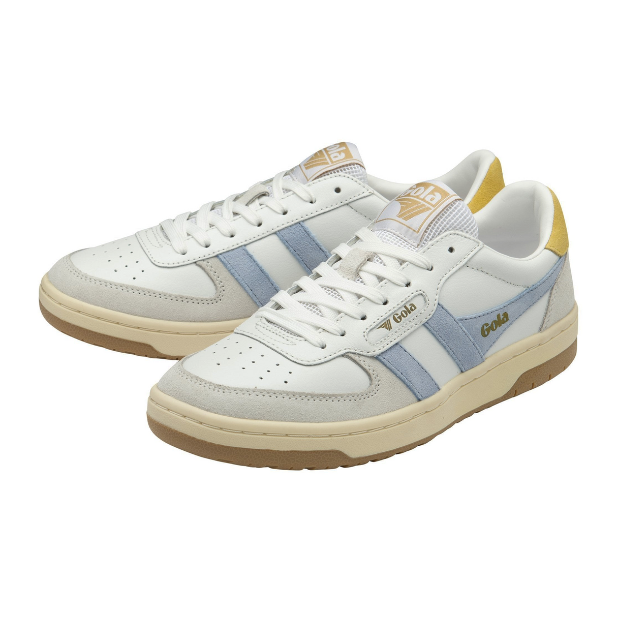 Gola Hawk Sneaker (Women) - White/Air/Pollen Athletic - Casual - Lace Up - The Heel Shoe Fitters