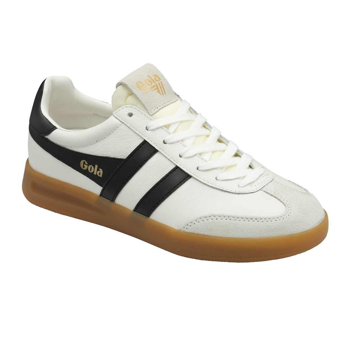 Gola Cyclone Leather Sneaker (Women) - White/Black/Gum Athletic - Casual - Lace Up - The Heel Shoe Fitters