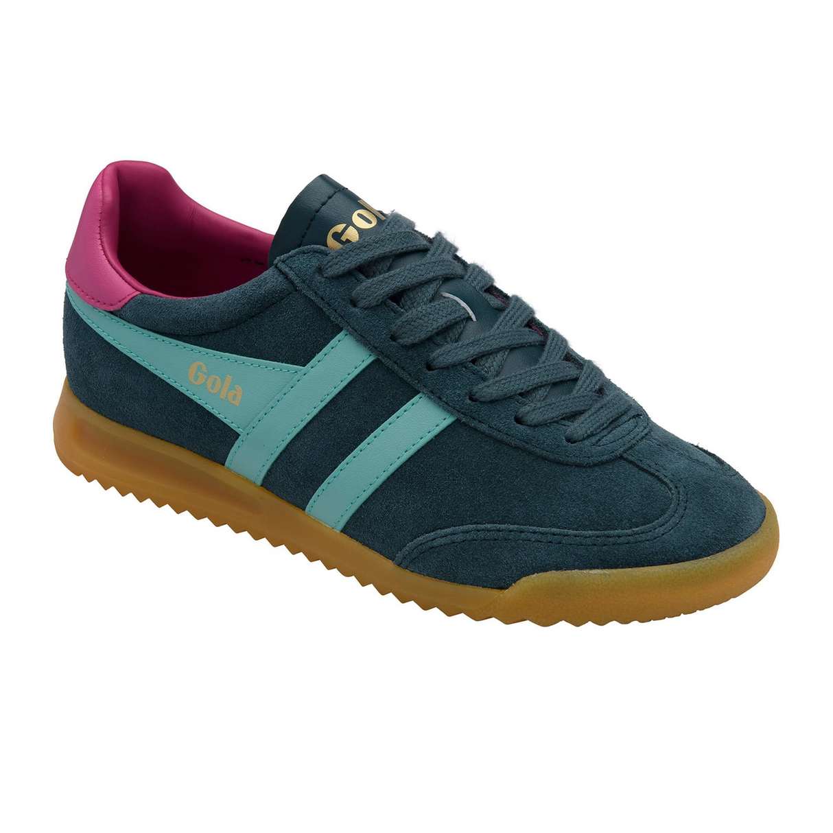 Gola Torpedo Sneaker (Women) - Dark Teal/Sea Mist/Fuchsia Athletic - Casual - Lace Up - The Heel Shoe Fitters