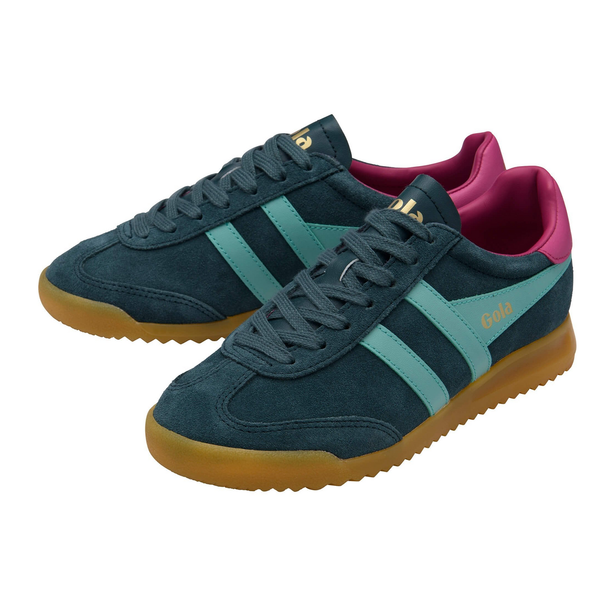 Gola Torpedo Sneaker (Women) - Dark Teal/Sea Mist/Fuchsia Athletic - Casual - Lace Up - The Heel Shoe Fitters