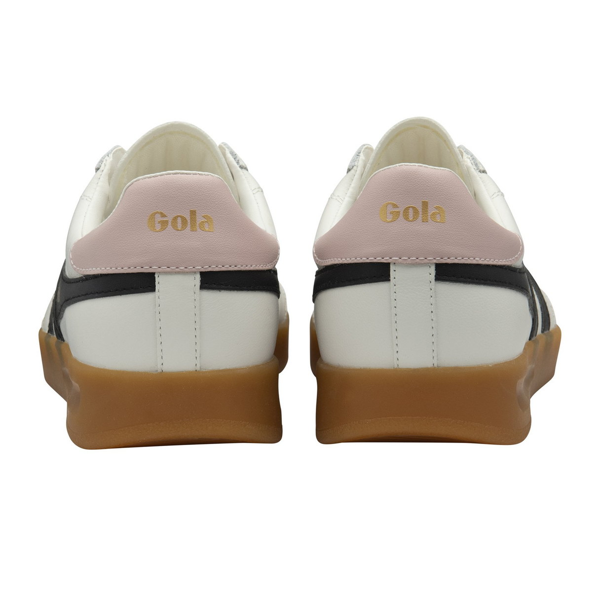 Gola Stadia Leather Sneaker (Women) - White/Black/Chalk Pink/Gum Athletic - Casual - Lace Up - The Heel Shoe Fitters