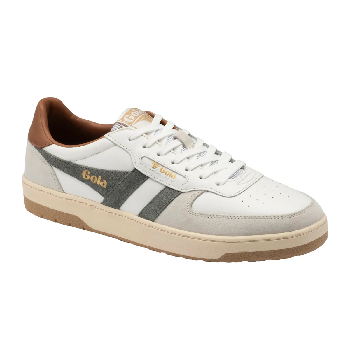 Gola Hawk Sneaker (Men) - White/Conifer/Umber Athletic - Casual - Lace Up - The Heel Shoe Fitters