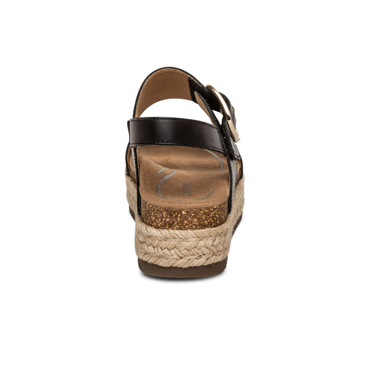 Aetrex Vania Platform Sandal (Women) - Black Sandal - Backstrap - The Heel Shoe Fitters