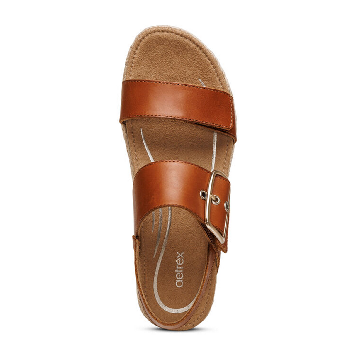 Aetrex Vania Platform Sandal (Women) - Cognac Sandal - Backstrap - The Heel Shoe Fitters