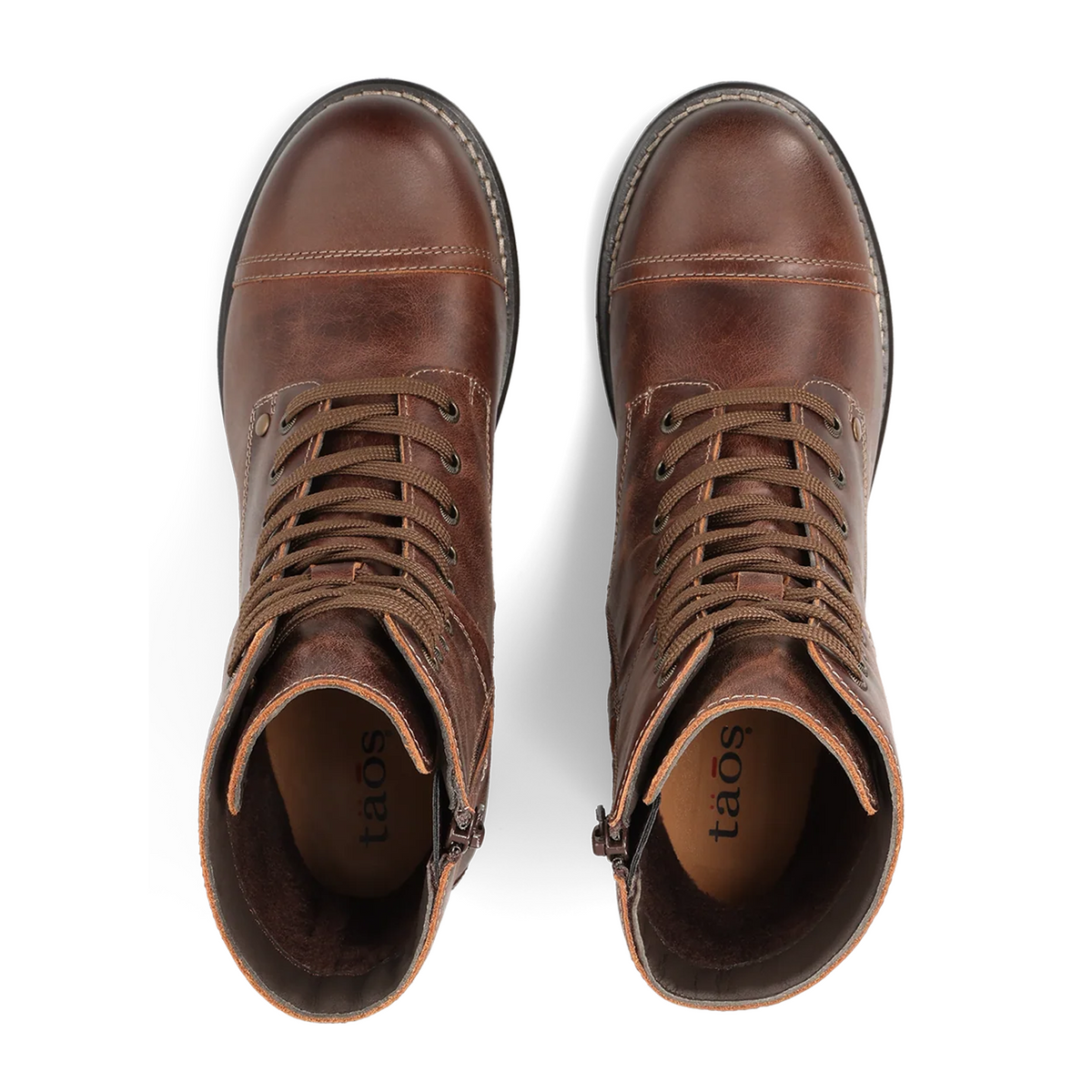 Taos Crave (Women) - Brown Vintage Leather Boots - Casual - Mid - The Heel Shoe Fitters