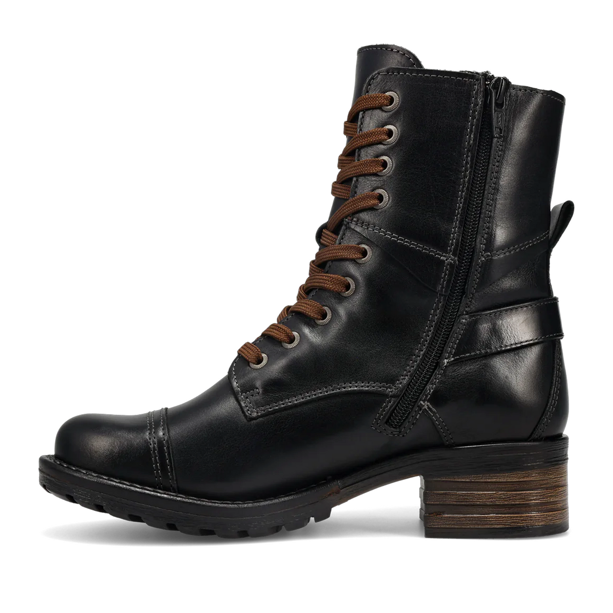 Taos Crave Lace Up Mid Boot (Women) - Classic Black Boots - Casual - Mid - The Heel Shoe Fitters