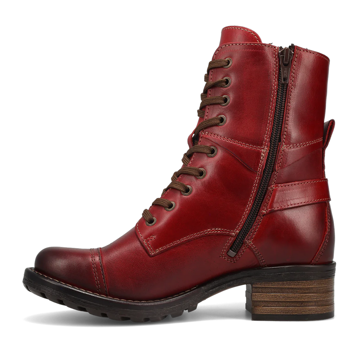 Taos Crave Lace Up Mid Boot (Women) - Classic Red Boots - Casual - Mid - The Heel Shoe Fitters