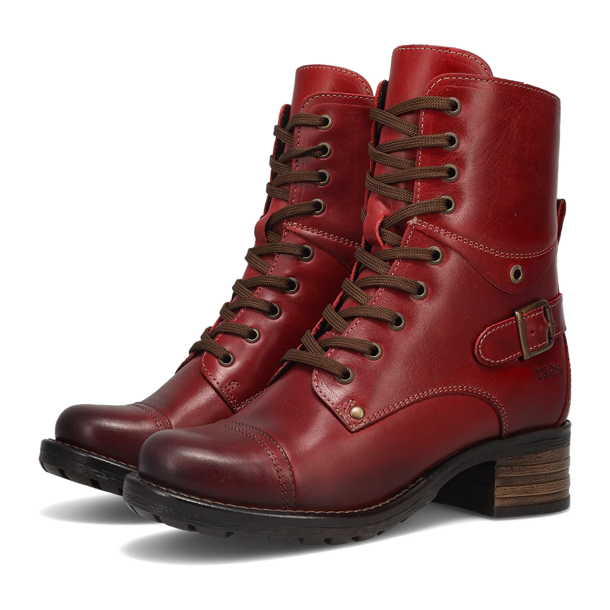 Taos Crave Lace Up Mid Boot (Women) - Classic Red Boots - Casual - Mid - The Heel Shoe Fitters