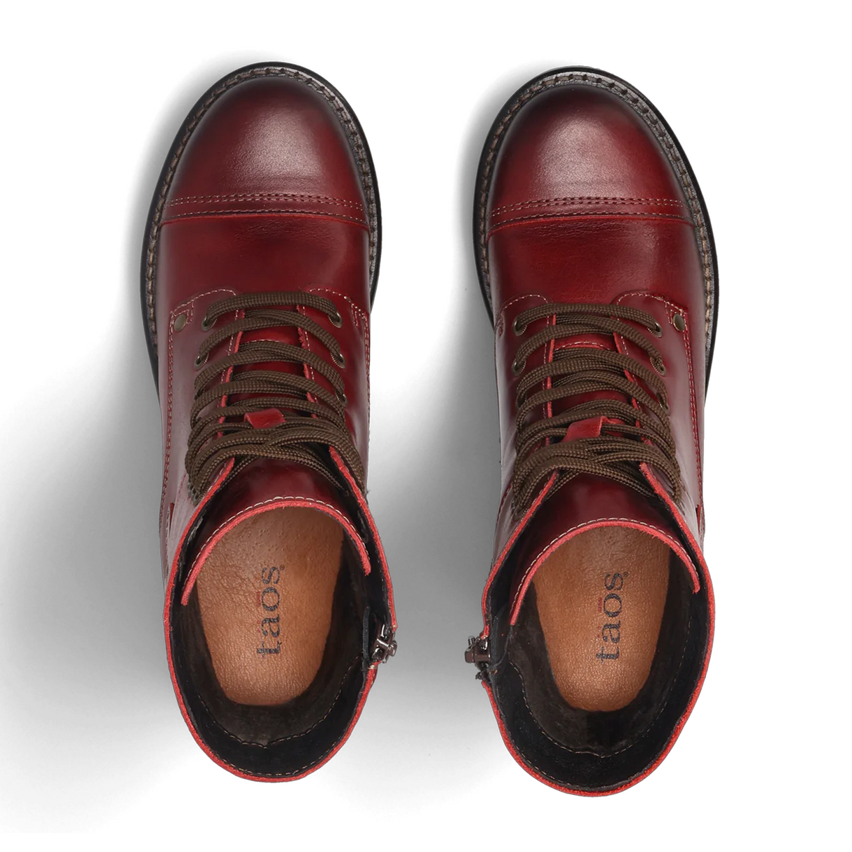 Taos Crave Lace Up Mid Boot (Women) - Classic Red Boots - Casual - Mid - The Heel Shoe Fitters
